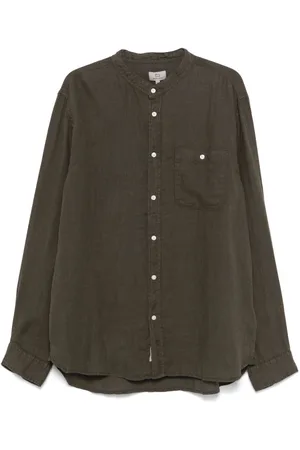 Woolrich Leinenhemd mit Stehkragen