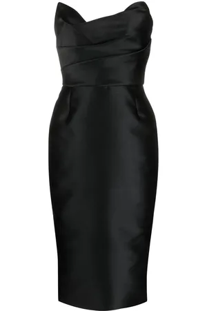 Marchesa Notte Schulterfreies Satinkleid
