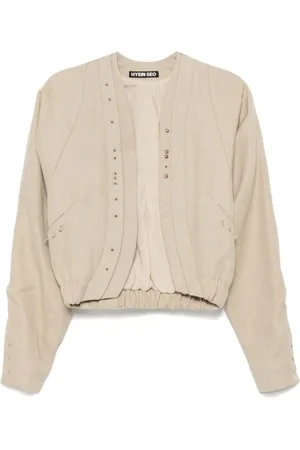 Hyein Seo Bomberjacke mit perlenverziertem Silberanhänger