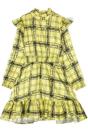 Twin-Set Kariertes Kleid mit Rüschen