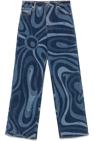 Puccini Jeans mit Marmo-Print