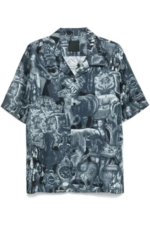 Givenchy Hubert Seidenhemd mit Objekte-Print