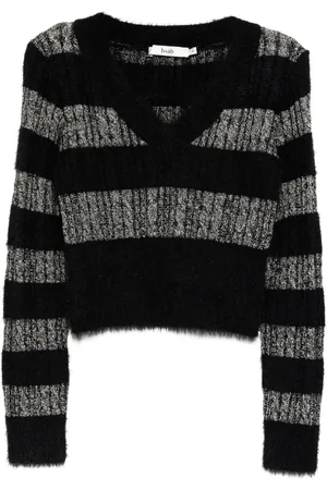 B+AB Strickoberteil mit gestreiftem Schaldetail