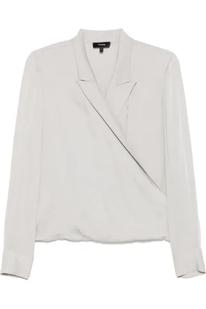 THEORY Wickelbluse mit steigendem Revers