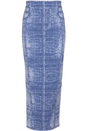 Balmain Midirock aus Denim