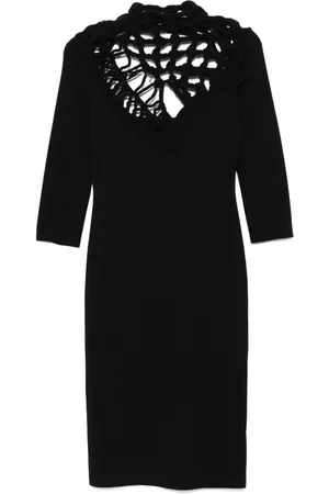Roberto Cavalli Midikleid mit Lochstrickmuster