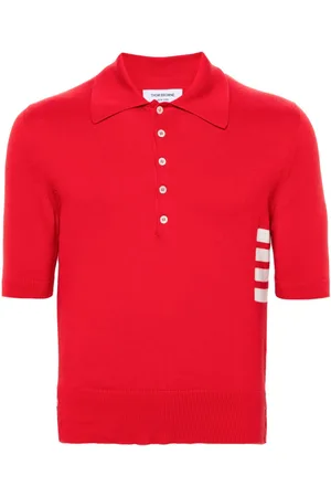 Thom Browne Gestricktes 4-Bar Poloshirt