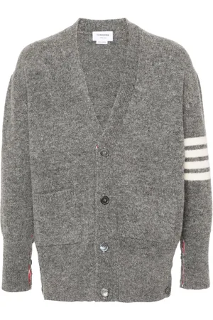 Thom Browne Melierter Cardigan mit Logo-Streifen