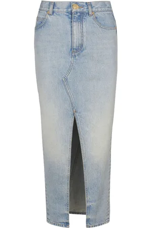 Balmain Midirock aus Denim