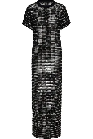 ROSETTA GETTY Gehäkeltes Maxikleid mit Perlen