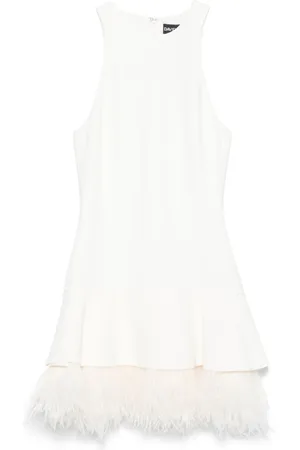 DAVID KOMA Minikleid mit Federbesatz