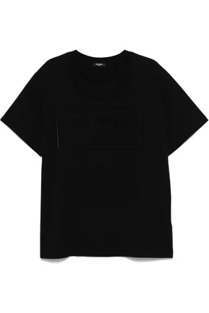 Balmain T-Shirt mit geflocktem Logo