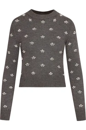 Oscar de la Renta Pearl Cabochon Pullover