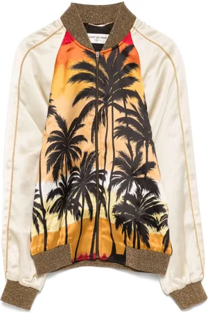 Saint Laurent Bomberjacke mit Palmen-Print