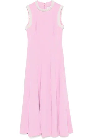 Self-Portrait Krepp-Midikleid mit Kunstperlenbesatz