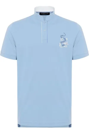 SHANGHAI TANG Poloshirt mit Drachenstickerei