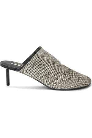 Jil Sander Mules aus Mesh mit Pailletten