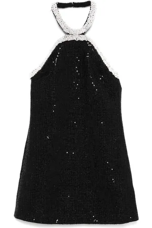 Self-Portrait Bouclé-Minikleid mit Perlenbesatz