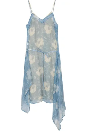 Plan C Seidenkleid mit Blumen-Print
