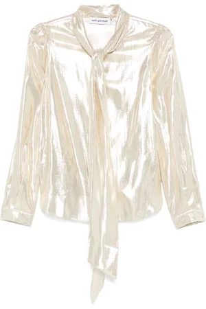 Self-Portrait Schluppenbluse mit Metallic-Effekt