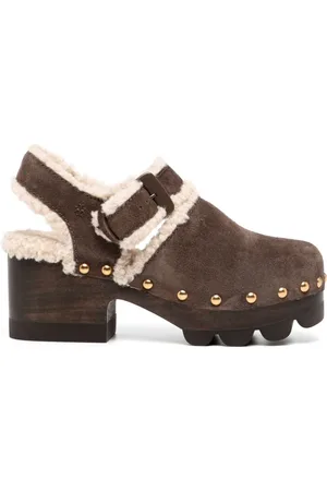 Tory Burch Clogs aus Shearling