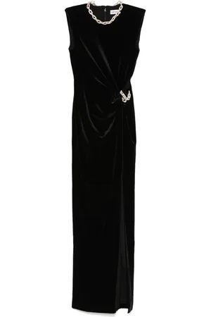 Self-Portrait Verziertes Maxikleid aus Samt