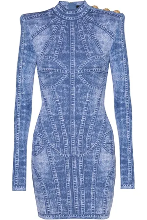 Balmain Gestricktes Jacquard-Minikleid