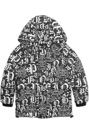 Philipp Plein Gefütterte Jacke mit Logo-Print