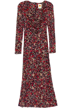 Farm Rio Langärmeliges Midikleid mit Knoten