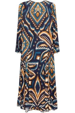 Farm Rio Langärmeliges Maxikleid aus Satin
