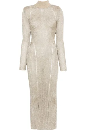 Self-Portrait Gestricktes Lurex-Maxikleid