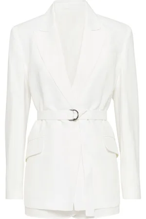 Brunello Cucinelli Twill-Blazer mit Monili-Detail