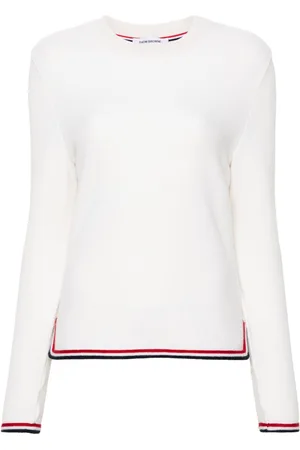 Thom Browne Kaschmirpullover mit gestreiften Kanten