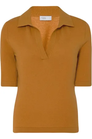 ROSETTA GETTY Gestricktes Poloshirt mit offenem Kragen