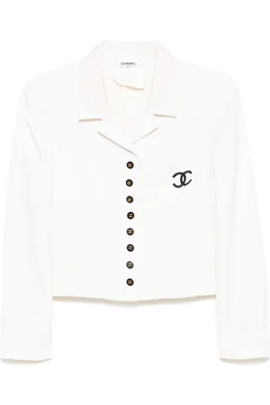 CHANEL 1990-2000s einreihiger Blazer mit Logo-Stickerei