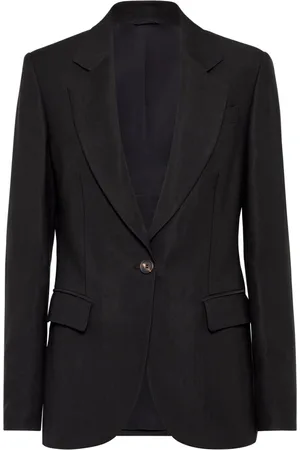 Brunello Cucinelli Twill-Blazer mit Monili-Detail