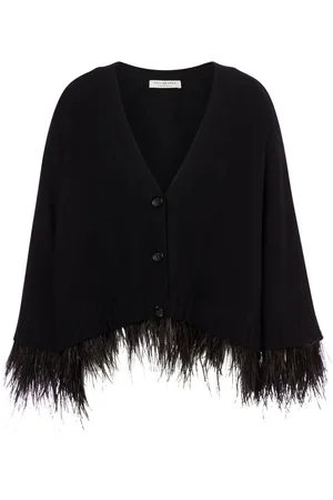Serafini Cardigan mit Federn