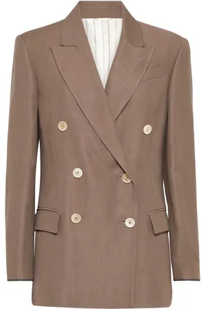 Brunello Cucinelli Twill-Blazer mit Monili-Detail
