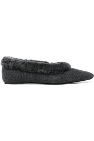 Totême Ballerinas mit Shearling-Besatz