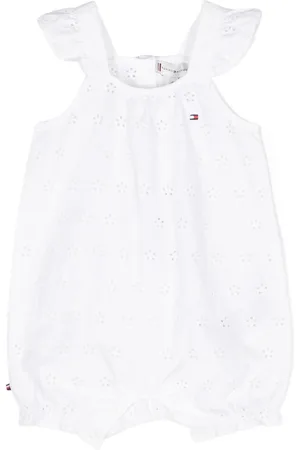 Tommy Hilfiger Kurzer Strampler mit Lochstickerei