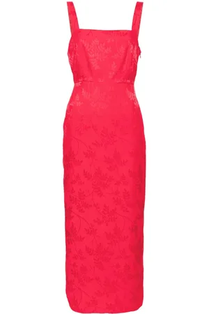 KITRI Aretha Midikleid mit floralem Jacquardmuster