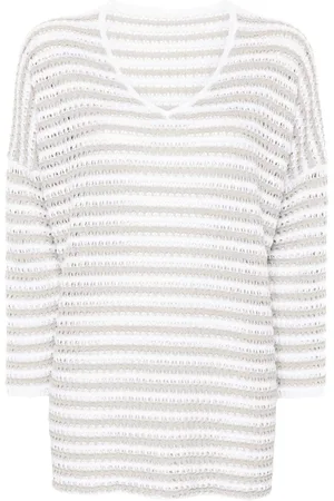 LE TRICOT PERUGIA Gestreifter Pullover in Lochstrick