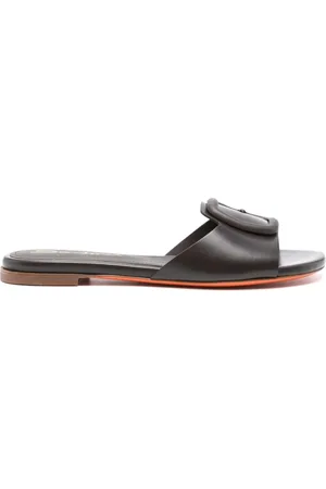 santoni Pantoletten mit Zierschnalle