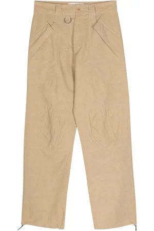 RANRA Gerade Hose mit Slub-Textur