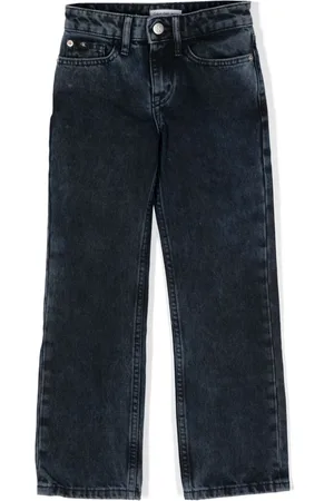 Calvin Klein Hoch sitzende Jeans mit Logo-Schild
