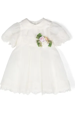 COLORICHIARI Kleid mit Spitzenbesatz