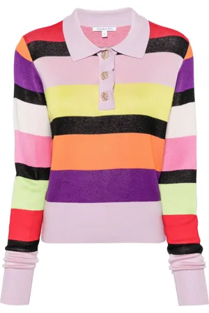 OLIVIA RUBIN Gestreifter Pullover mit Poloshirtkragen