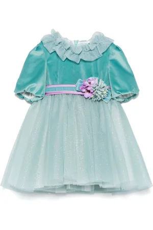 COLORICHIARI Kleid mit Blumenapplikation