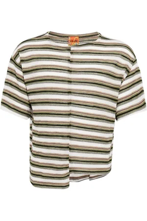 Vitelli Gestreiftes Patchwork-T-Shirt
