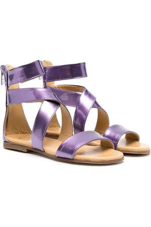 GALLUCCI Riemensandalen im Metallic-Look